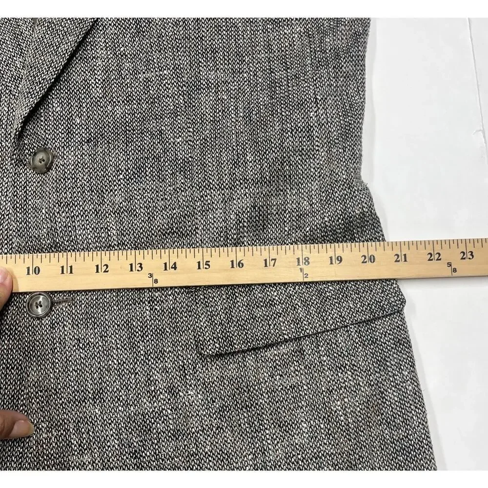 Vintage Towncraft Silk Tweed Blazer Sports Jacket Black Gray Size 40L Preppy